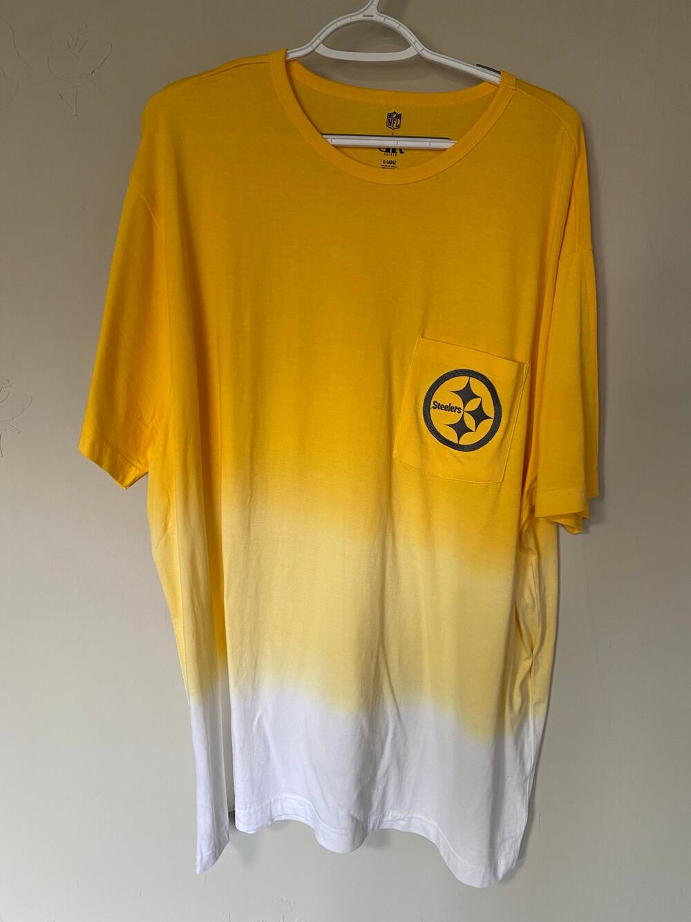 NFL X Darius Rucker 100% Cotton Embroidered Ombre Steelers Short Sleeve Tee XL
